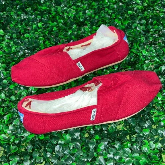 Toms Shoes Toms Womens Alpargata Red Slippers Poshmark